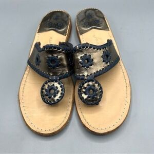 Jack Rogers Navy and Tan Sandals